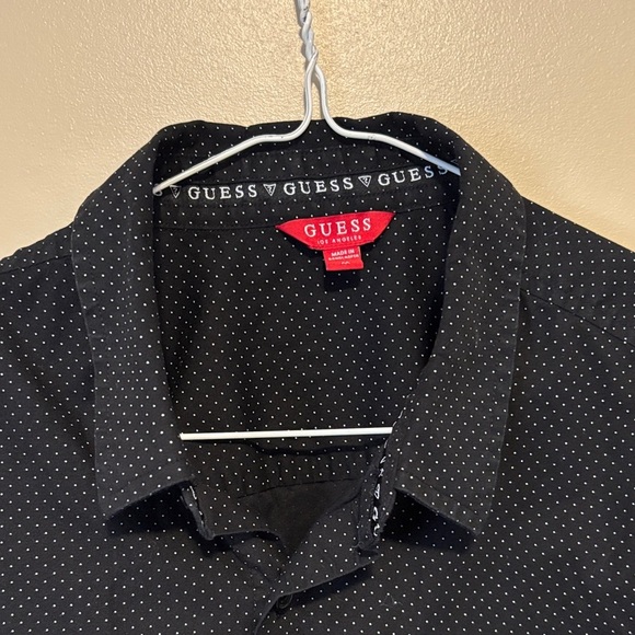 Guess Black Casual Button Down Shirt Polka Dot - Picture 5 of 9